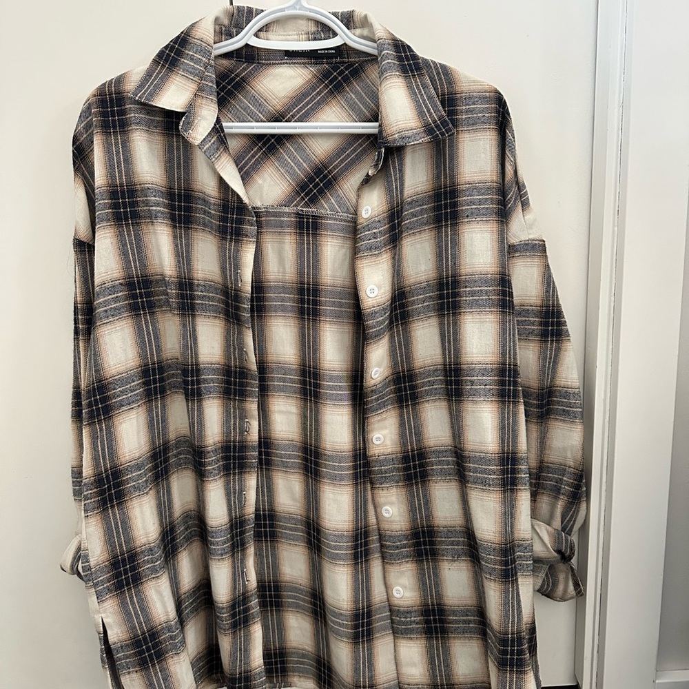 Plaid Button-Up Shirt